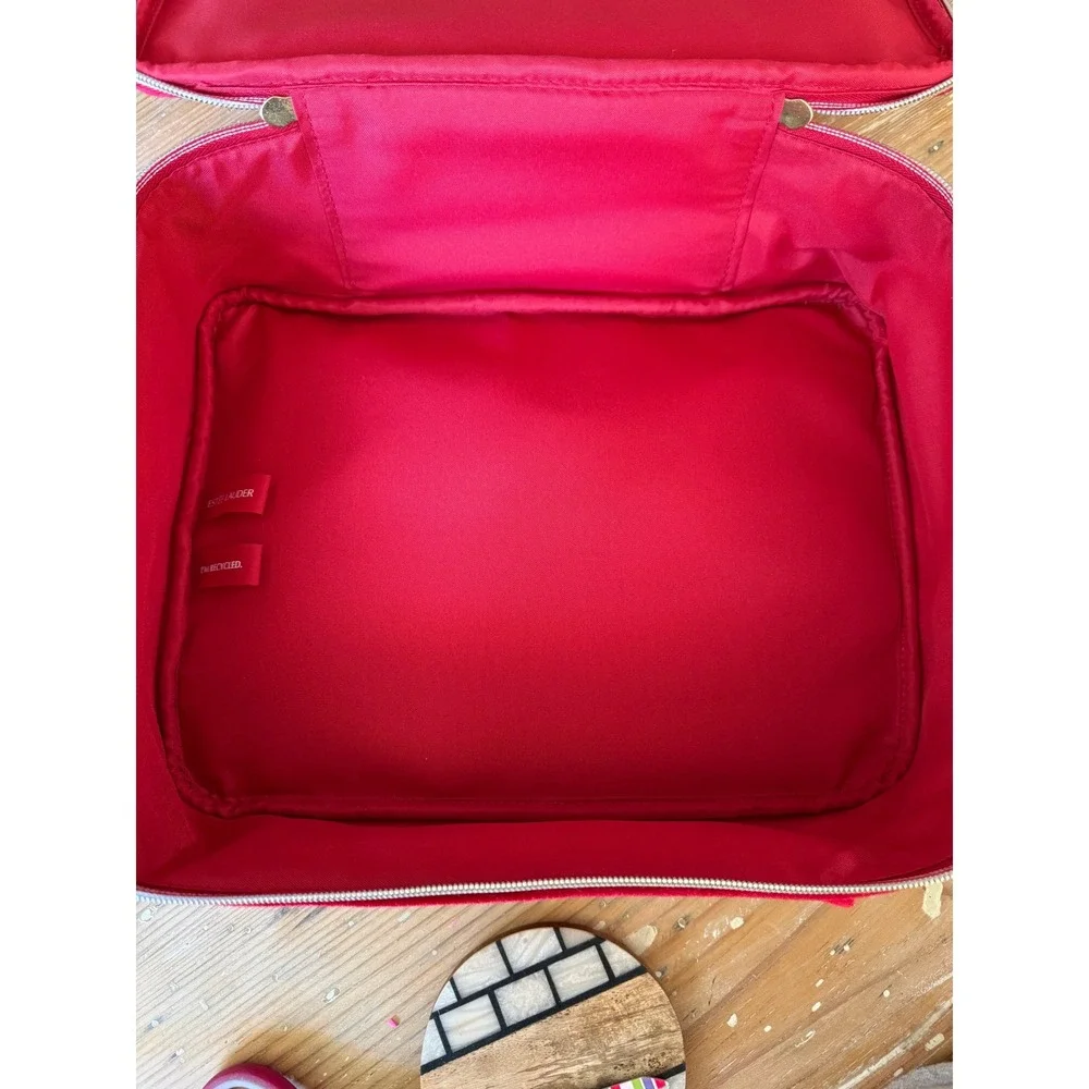 Estee Lauder Red Velvet‎ Zip Cosmetic Makeup Bag Organizer